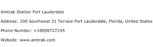 Amtrak Station Fort Lauderdale Address Contact Number