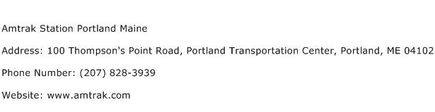 Amtrak Station Portland Maine Address Contact Number