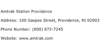 Amtrak Station Providence Address Contact Number