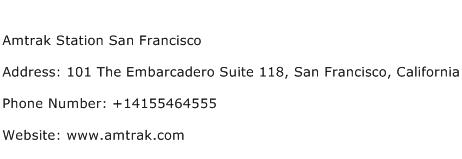 Amtrak Station San Francisco Address Contact Number