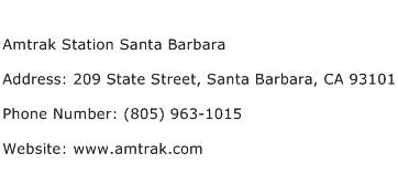Amtrak Station Santa Barbara Address Contact Number