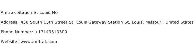 Amtrak Station St Louis Mo Address Contact Number