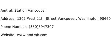 Amtrak Station Vancouver Address Contact Number