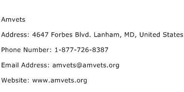 Amvets Address Contact Number