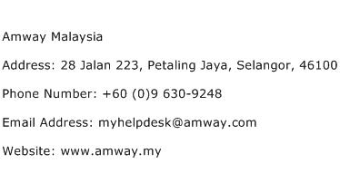 Amway Malaysia Address Contact Number