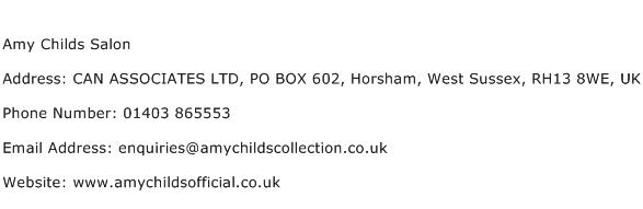 Amy Childs Salon Address Contact Number