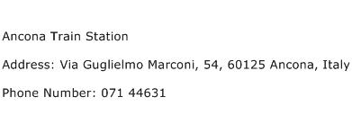 Ancona Train Station Address Contact Number