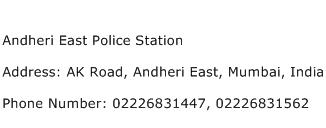 Andheri East Police Station Address Contact Number