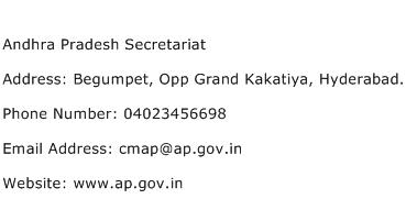 Andhra Pradesh Secretariat Address Contact Number