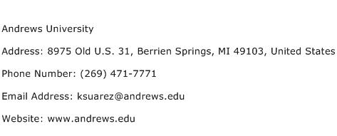 Andrews University Address Contact Number