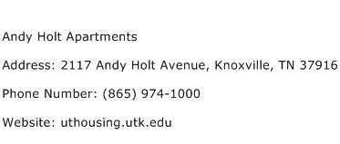 Andy Holt Apartments Address Contact Number