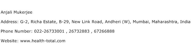 Anjali Mukerjee Address Contact Number