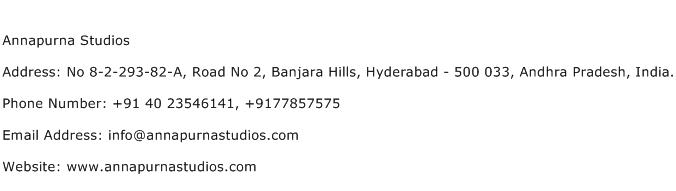 Annapurna Studios Address Contact Number