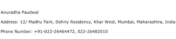 Anuradha Paudwal Address Contact Number