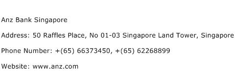 Anz Bank Singapore Address Contact Number