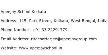 Apeejay School Kolkata Address Contact Number