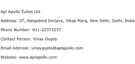 Apl Apollo Tubes Ltd Address Contact Number