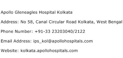 Apollo Gleneagles Hospital Kolkata Address Contact Number