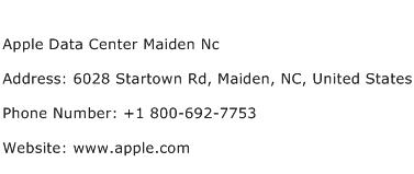 Apple Data Center Maiden Nc Address Contact Number