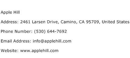 Apple Hill Address Contact Number