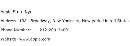 Apple Store Nyc Address Contact Number
