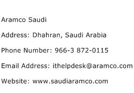 Aramco Saudi Address Contact Number