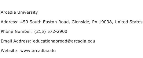 Arcadia University Address Contact Number