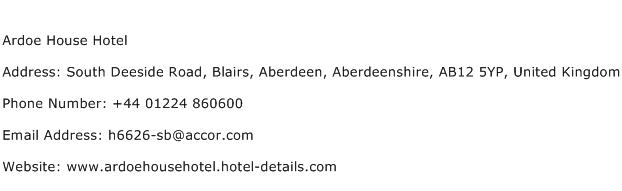 Ardoe House Hotel Address Contact Number