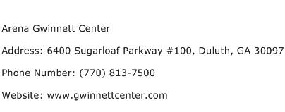 Arena Gwinnett Center Address Contact Number