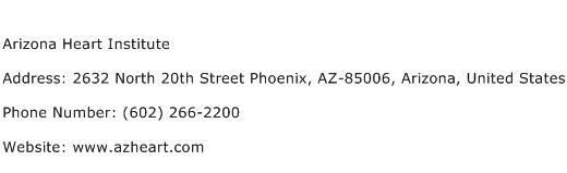 Arizona Heart Institute Address Contact Number