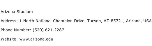 Arizona Stadium Address Contact Number