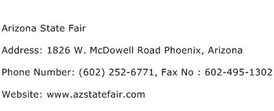 Arizona State Fair Address Contact Number
