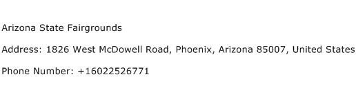 Arizona State Fairgrounds Address Contact Number