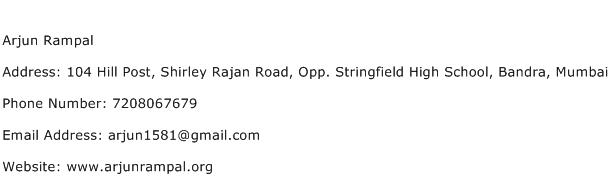 Arjun Rampal Address Contact Number