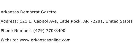 Arkansas Democrat Gazette Address Contact Number