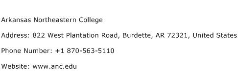 Arkansas Northeastern College Address Contact Number