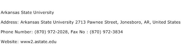 Arkansas State University Address Contact Number
