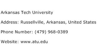 Arkansas Tech University Address Contact Number
