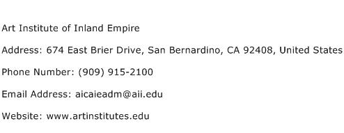 Art Institute of Inland Empire Address Contact Number