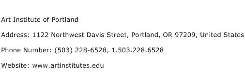Art Institute of Portland Address Contact Number
