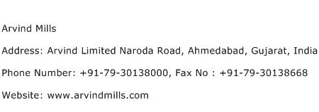 Arvind Mills Address Contact Number