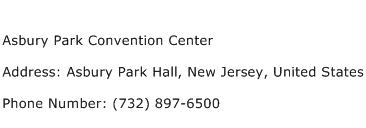 Asbury Park Convention Center Address Contact Number