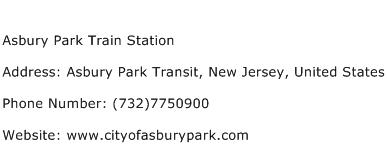 Asbury Park Train Station Address Contact Number