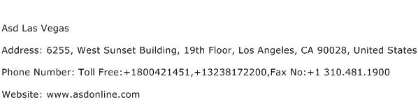 Asd Las Vegas Address Contact Number