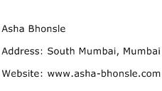 Asha Bhonsle Address Contact Number