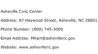 Asheville Civic Center Address Contact Number