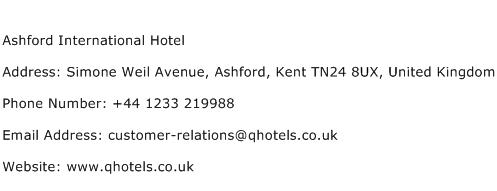 Ashford International Hotel Address Contact Number