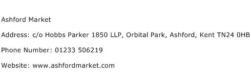 Ashford Market Address Contact Number