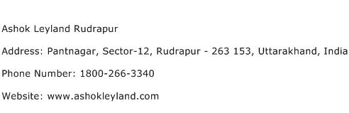Ashok Leyland Rudrapur Address Contact Number