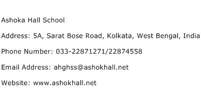 Ashoka Hall School Address Contact Number
